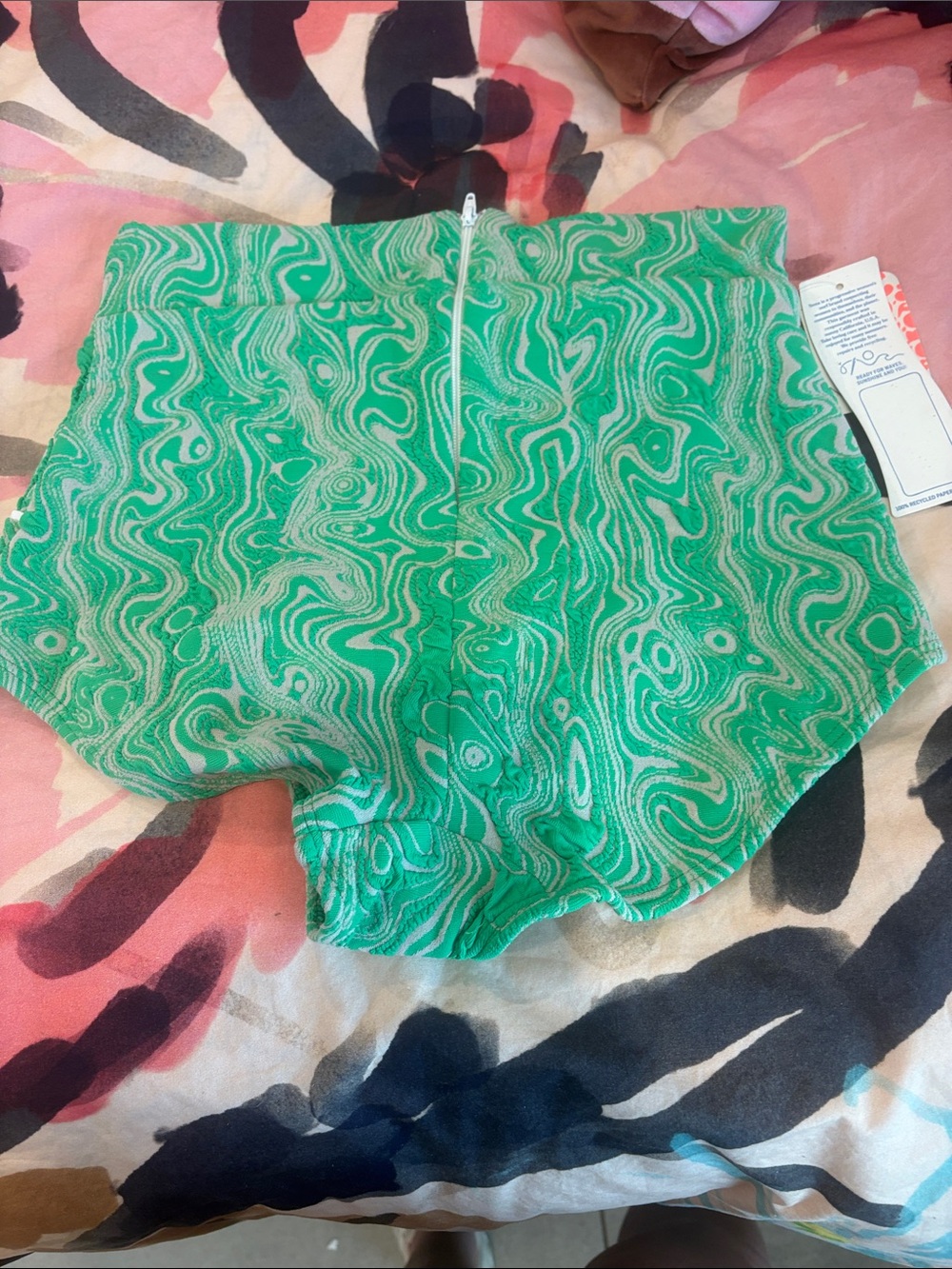 Free People Green Swirl High-Waist Bikini Bottoms - Picture 3 of 4